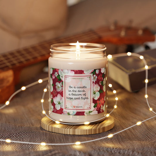 Apple Harvest Scented Soy Candle - 9oz: 'Be a candle in the dark, a beacon of hope and light.'