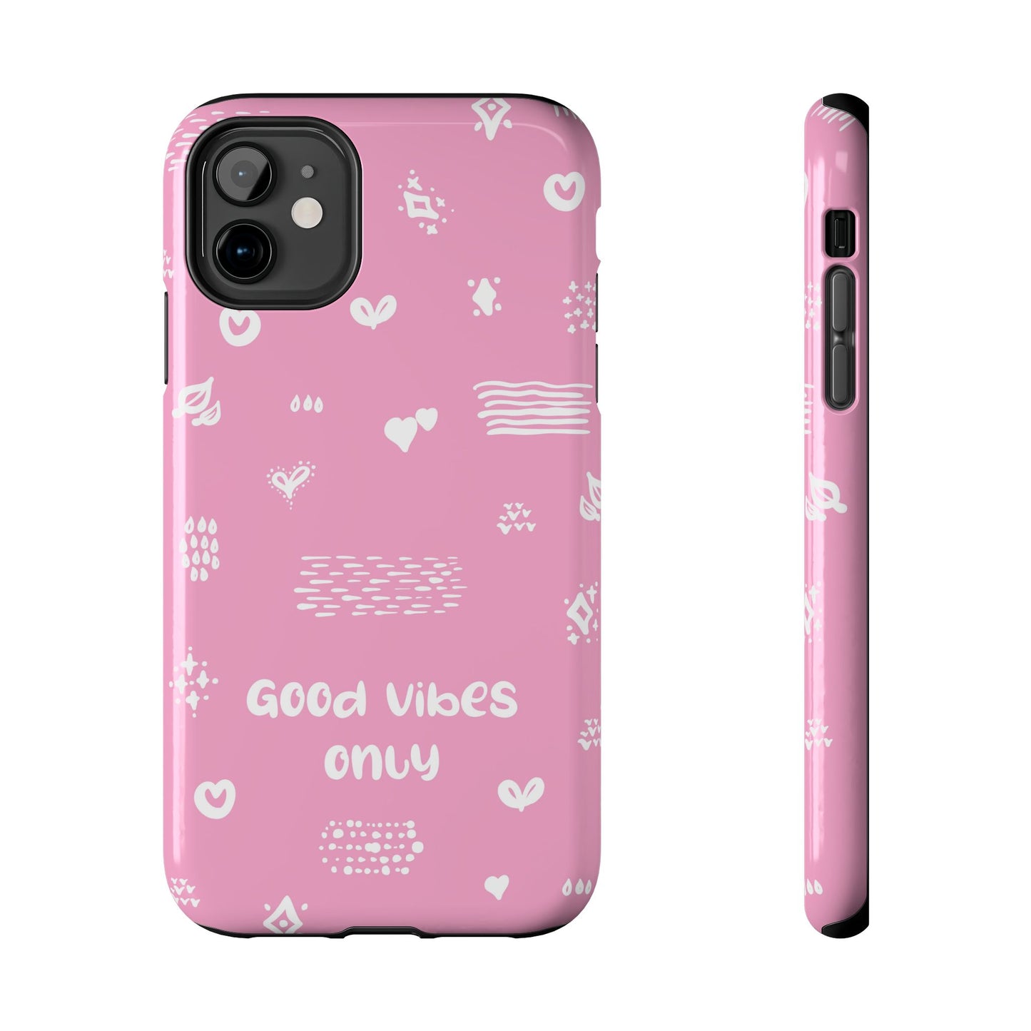 Phone Case - "Good Vibes Only" Minimal Pink Design for iPhone & Samsung