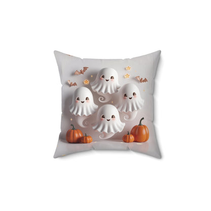 Charming 3D Cute Ghost Design Spun Polyester Square Pillow – Perfect for Halloween Décor!