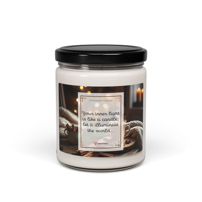 Cinnamon Vanilla Scented Soy Candle - 9oz: 'Your inner light is like a candle; let it illuminate the world.'