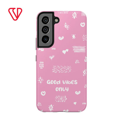 Phone Case - "Good Vibes Only" Minimal Pink Design for iPhone & Samsung