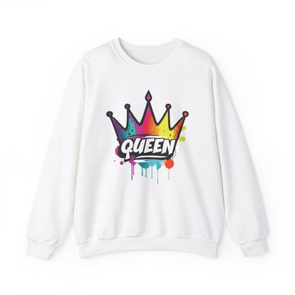 "QUEEN" Street Style Graffiti Crewneck Sweatshirt