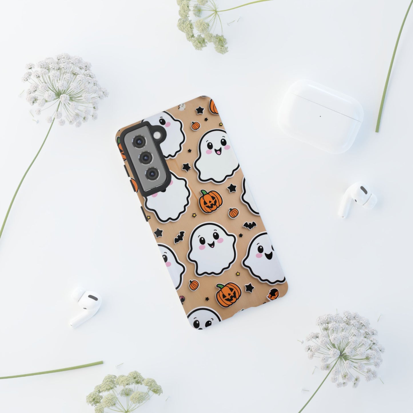 Phone Cases - Cute Ghost Pattern - Halloween Gift for iPhone 16, Samsung, Google Pixel