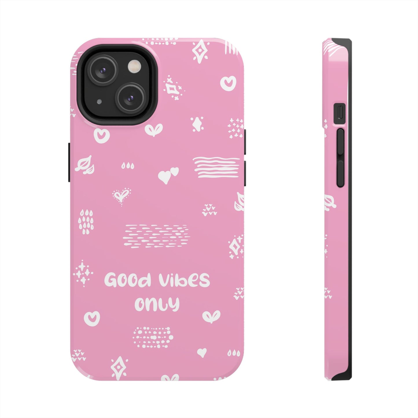 Phone Case - "Good Vibes Only" Minimal Pink Design for iPhone & Samsung