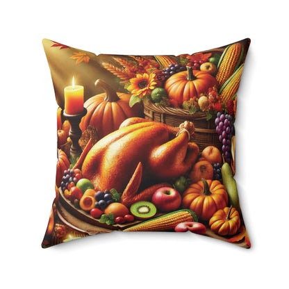 Spun Polyester Pillow for Thanksgiving and Holiday Home Decor