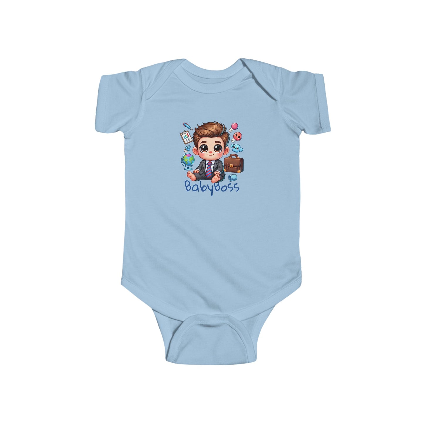 Baby Boss Fine Jersey Bodysuit - Hello World Design, Durable and Soft Fabric