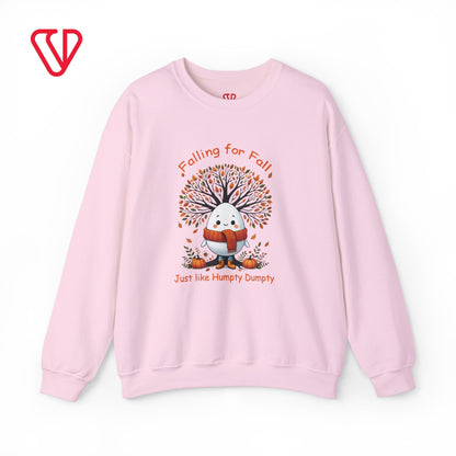 🍂 Celebrate Fall with a Twist! 🍂 Embrace the season with our Humpty Dumpty-inspired crewneck sweatshirt