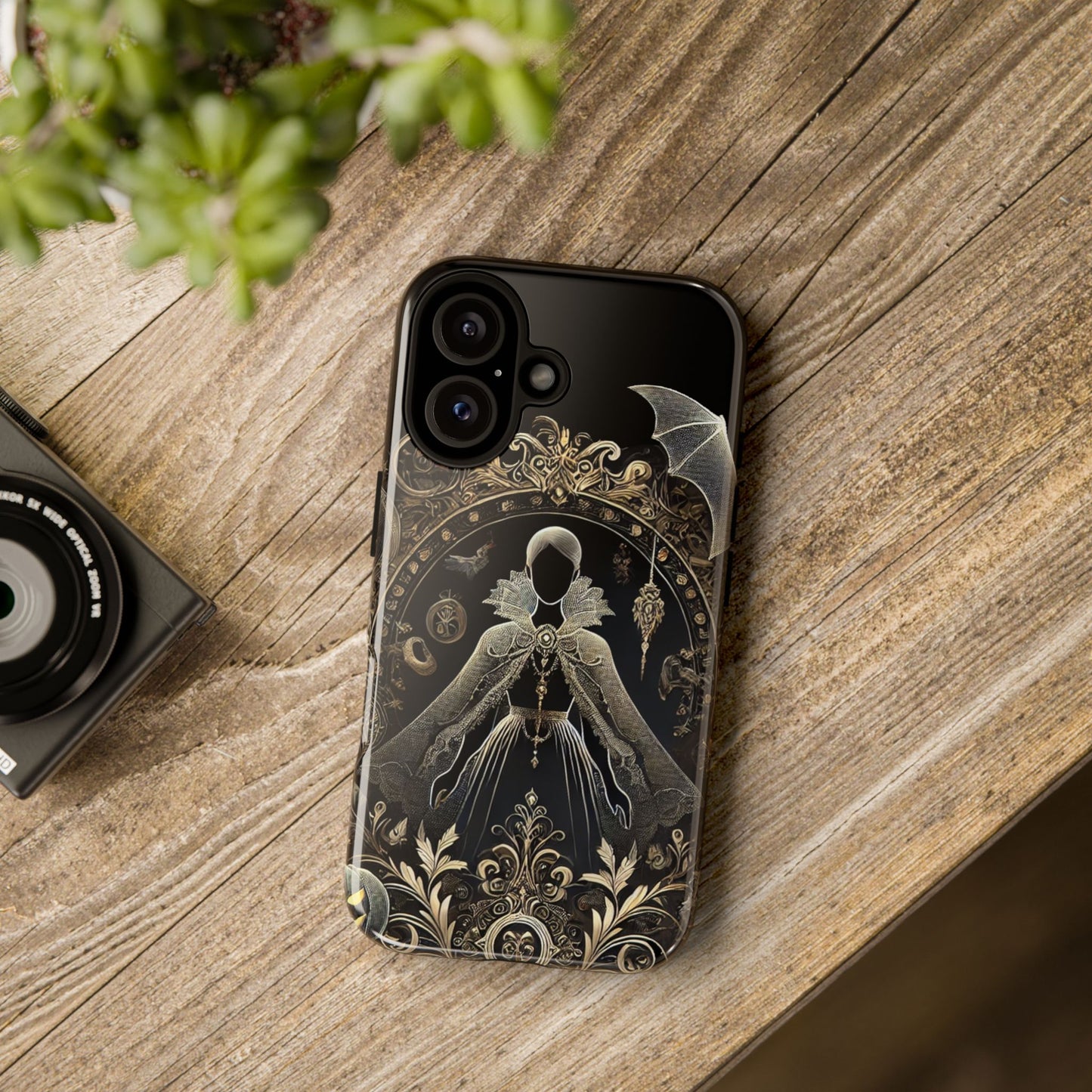 Phone Cases - iPhone 16, Google Pixel, Samsung Galaxy Halloween Black Beauty Golden Design Luxury Trendy Gift