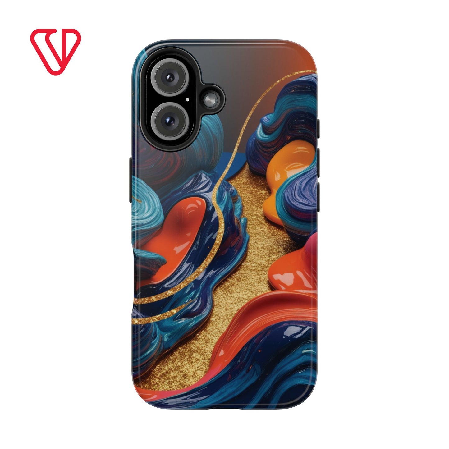 Phone Cases - 3D Blue Golden Orange Pattern - iPhone Samsung - Best Quality Unique Design