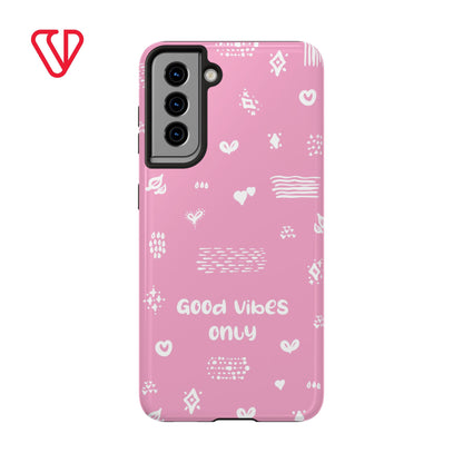 Phone Case - "Good Vibes Only" Minimal Pink Design for iPhone & Samsung