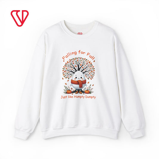 🍂 Celebrate Fall with a Twist! 🍂 Embrace the season with our Humpty Dumpty-inspired crewneck sweatshirt