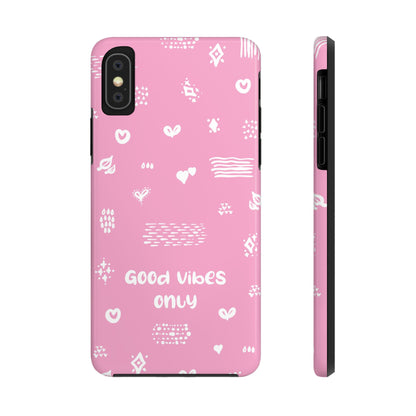 Phone Case - "Good Vibes Only" Minimal Pink Design for iPhone & Samsung