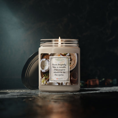 Coconut Cream + Cardamom Scented Soy Candle - 9oz: 'Burn brightly, like a candle, and inspire others to do the same'