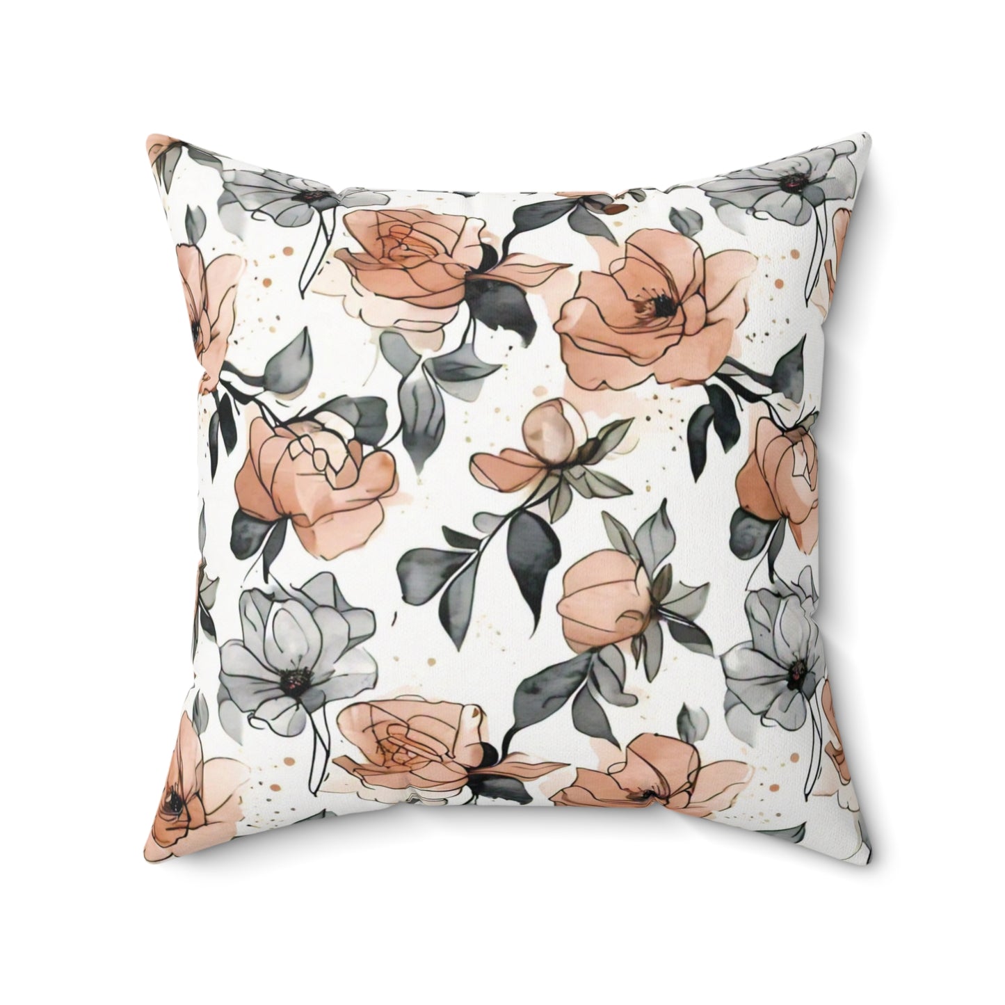 Gorgeous, elegant Flowers Spun Polyester Square Pillow