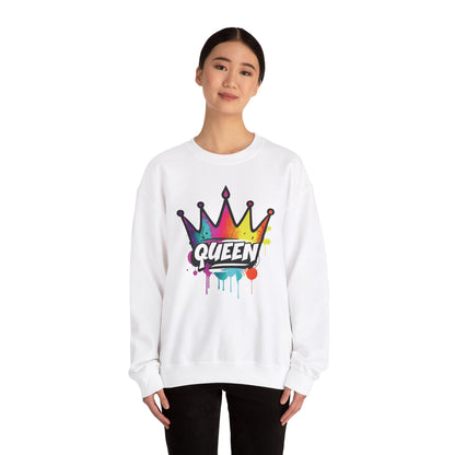 "QUEEN" Street Style Graffiti Crewneck Sweatshirt