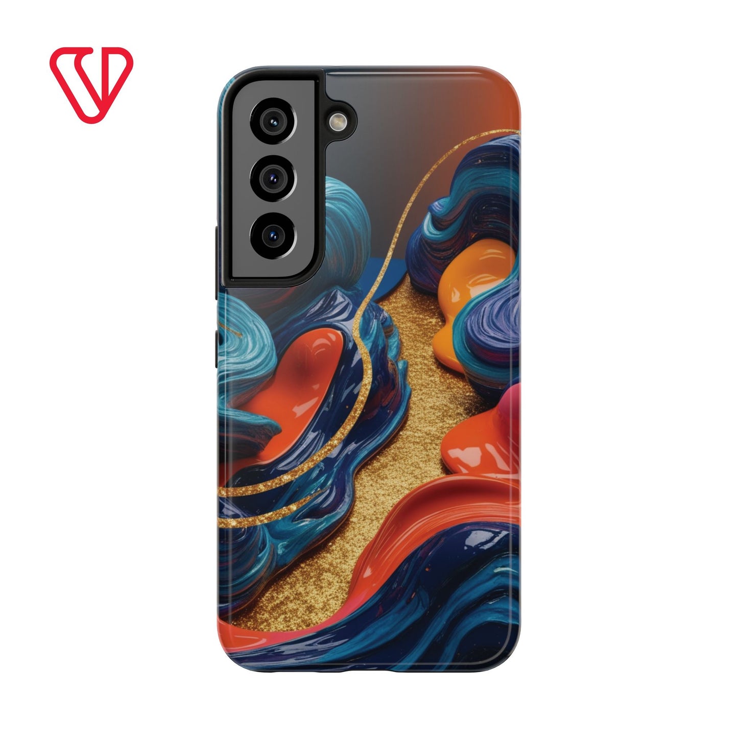 Phone Cases - 3D Blue Golden Orange Pattern - iPhone Samsung - Best Quality Unique Design