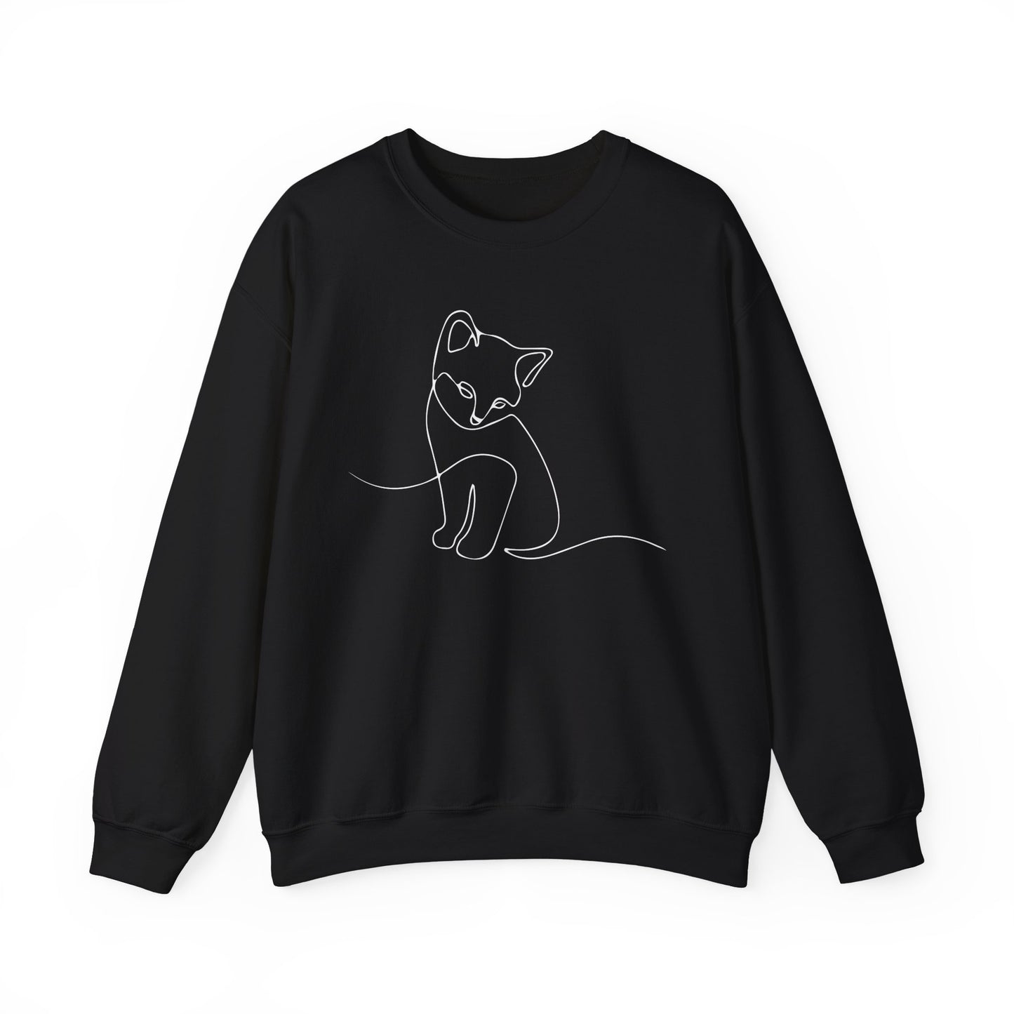 "Life's purrfect with a cat!" Crewneck Sweatshirt