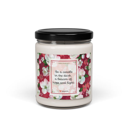 Apple Harvest Scented Soy Candle - 9oz: 'Be a candle in the dark, a beacon of hope and light.'