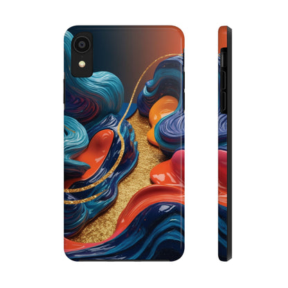 Phone Cases - 3D Blue Golden Orange Pattern - iPhone Samsung - Best Quality Unique Design