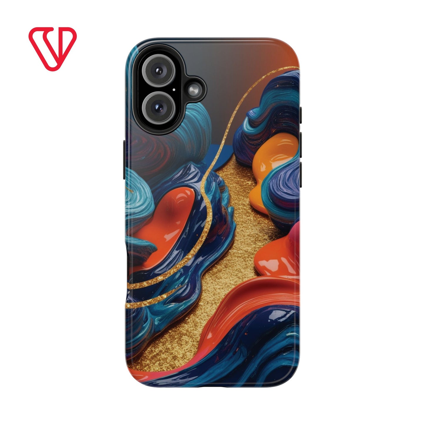 Phone Cases - 3D Blue Golden Orange Pattern - iPhone Samsung - Best Quality Unique Design