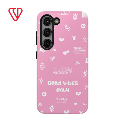 Phone Case - "Good Vibes Only" Minimal Pink Design for iPhone & Samsung