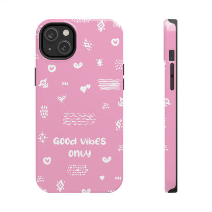 Phone Case - "Good Vibes Only" Minimal Pink Design for iPhone & Samsung