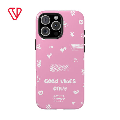 Phone Case - "Good Vibes Only" Minimal Pink Design for iPhone & Samsung