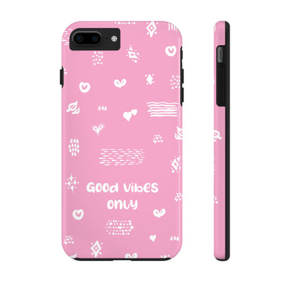 Phone Case - "Good Vibes Only" Minimal Pink Design for iPhone & Samsung