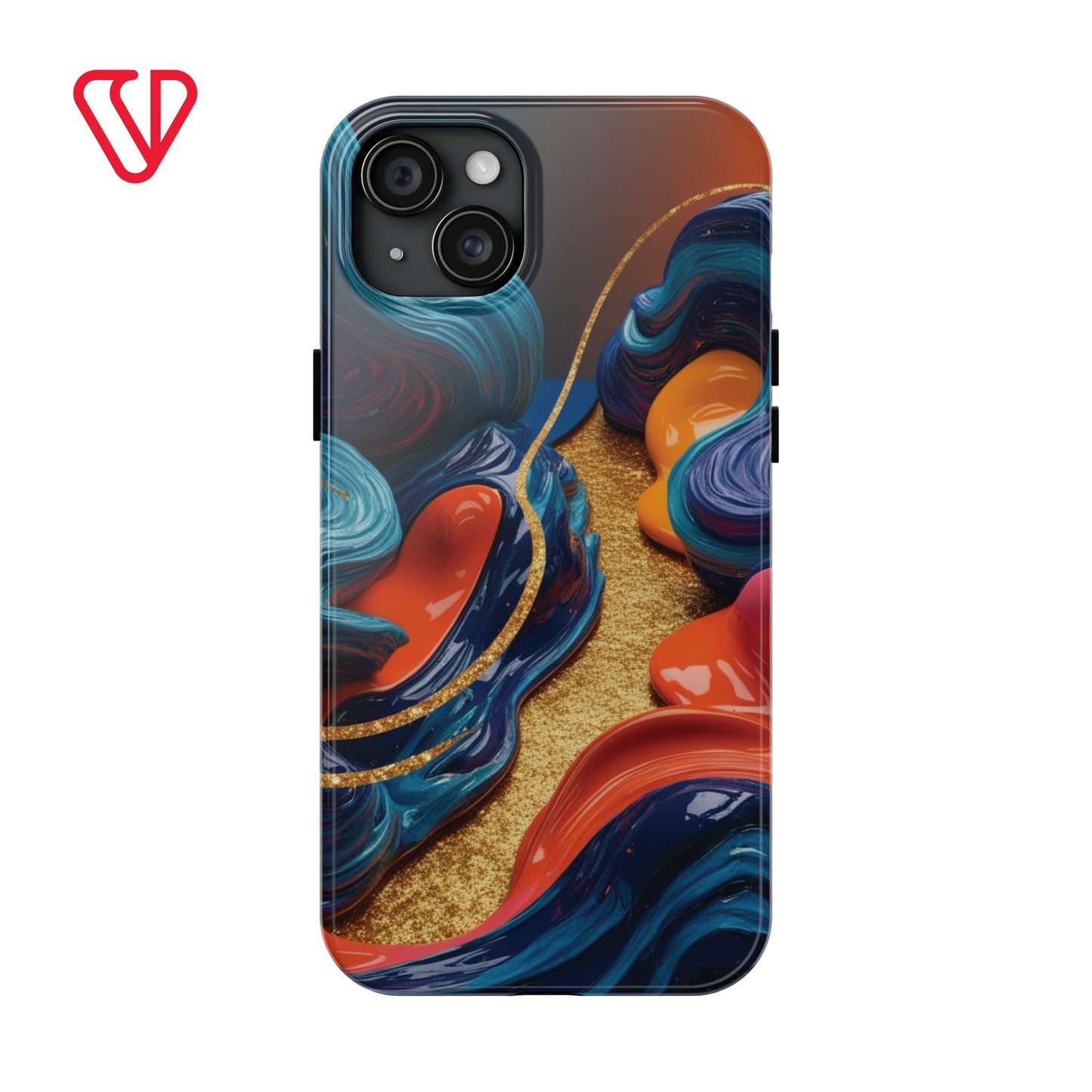 Phone Cases - 3D Blue Golden Orange Pattern - iPhone Samsung - Best Quality Unique Design