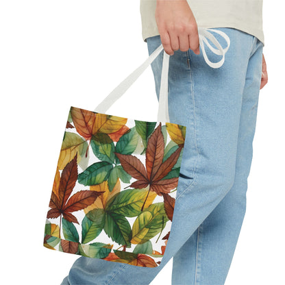 Eco-Friendly Brown & Green Leaves Tote Bag – Stylish and Sustainable