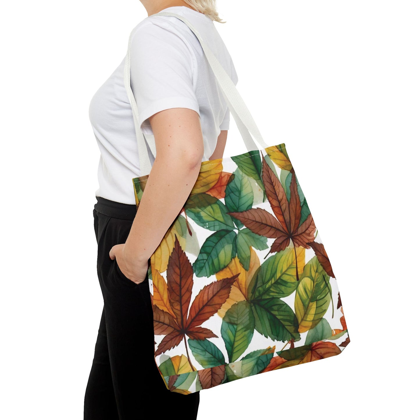 Eco-Friendly Brown & Green Leaves Tote Bag – Stylish and Sustainable