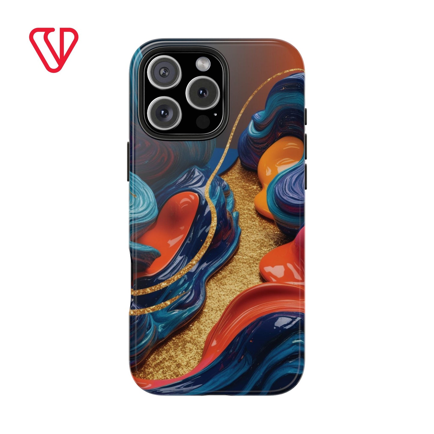 Phone Cases - 3D Blue Golden Orange Pattern - iPhone Samsung - Best Quality Unique Design