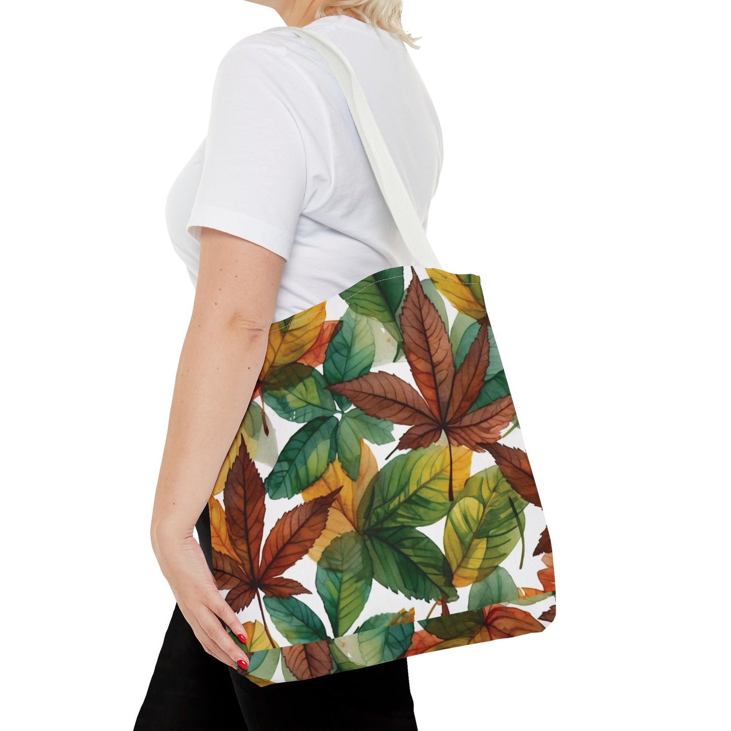 Eco-Friendly Brown & Green Leaves Tote Bag – Stylish and Sustainable