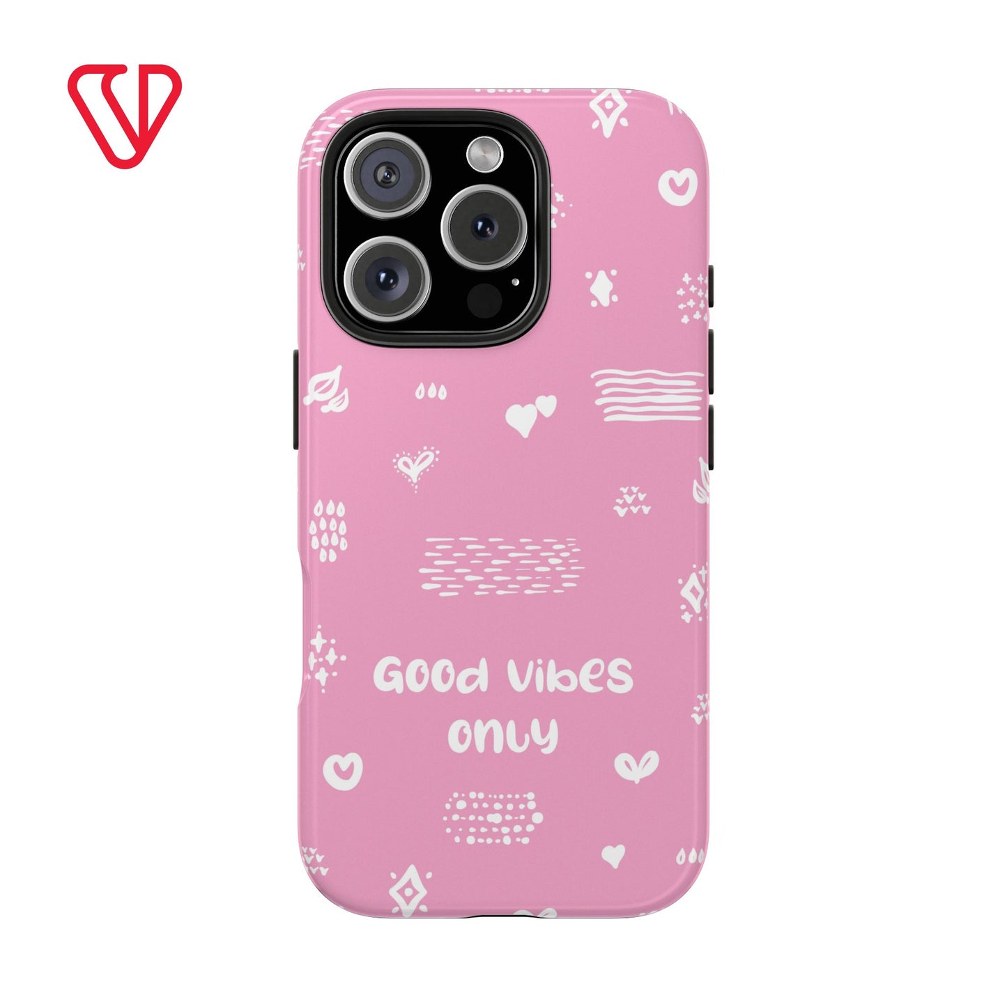 Phone Case - "Good Vibes Only" Minimal Pink Design for iPhone & Samsung