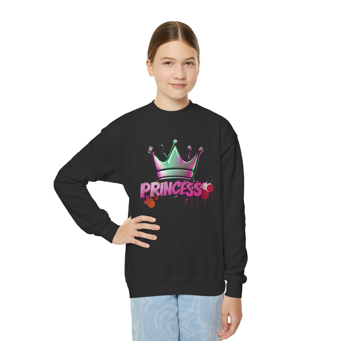 "PRINCESS" Street Style Graffiti Crewneck Sweatshirt