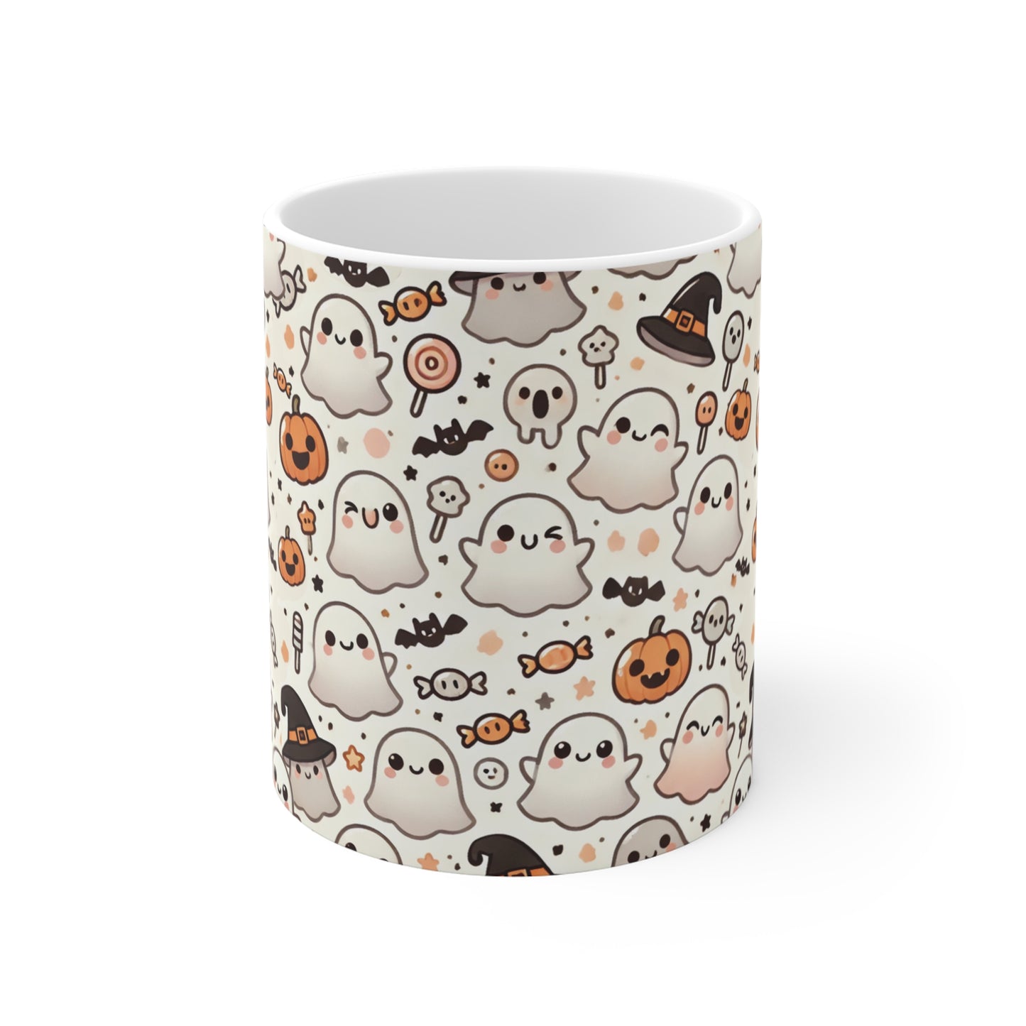 Adorably Spooky Halloween Mug: The Perfect Gift with Cute Ghosts & Playful Patterns!