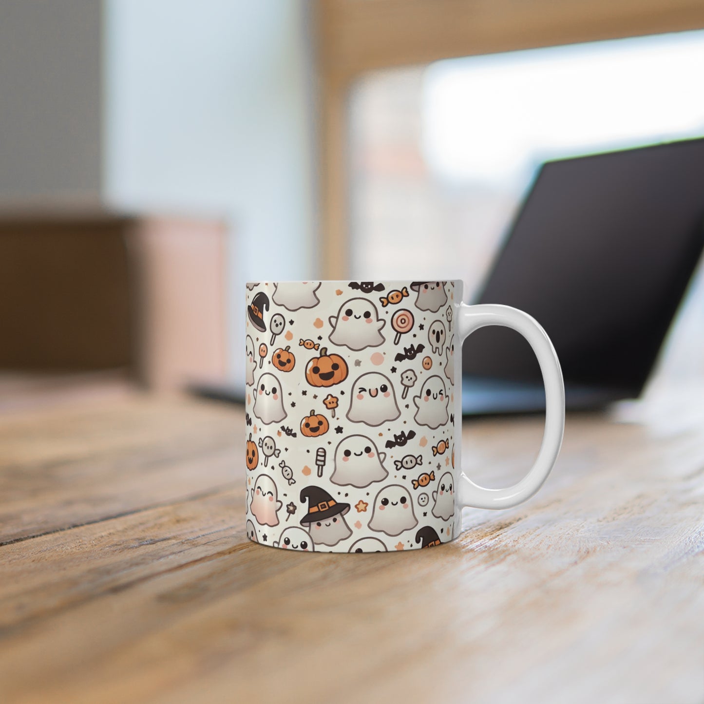 Adorably Spooky Halloween Mug: The Perfect Gift with Cute Ghosts & Playful Patterns!