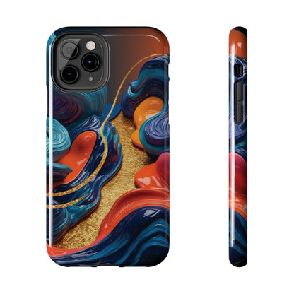 Phone Cases - 3D Blue Golden Orange Pattern - iPhone Samsung - Best Quality Unique Design