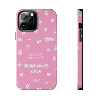 Phone Case - "Good Vibes Only" Minimal Pink Design for iPhone & Samsung