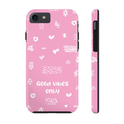 Phone Case - "Good Vibes Only" Minimal Pink Design for iPhone & Samsung