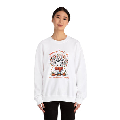 🍂 Celebrate Fall with a Twist! 🍂 Embrace the season with our Humpty Dumpty-inspired crewneck sweatshirt