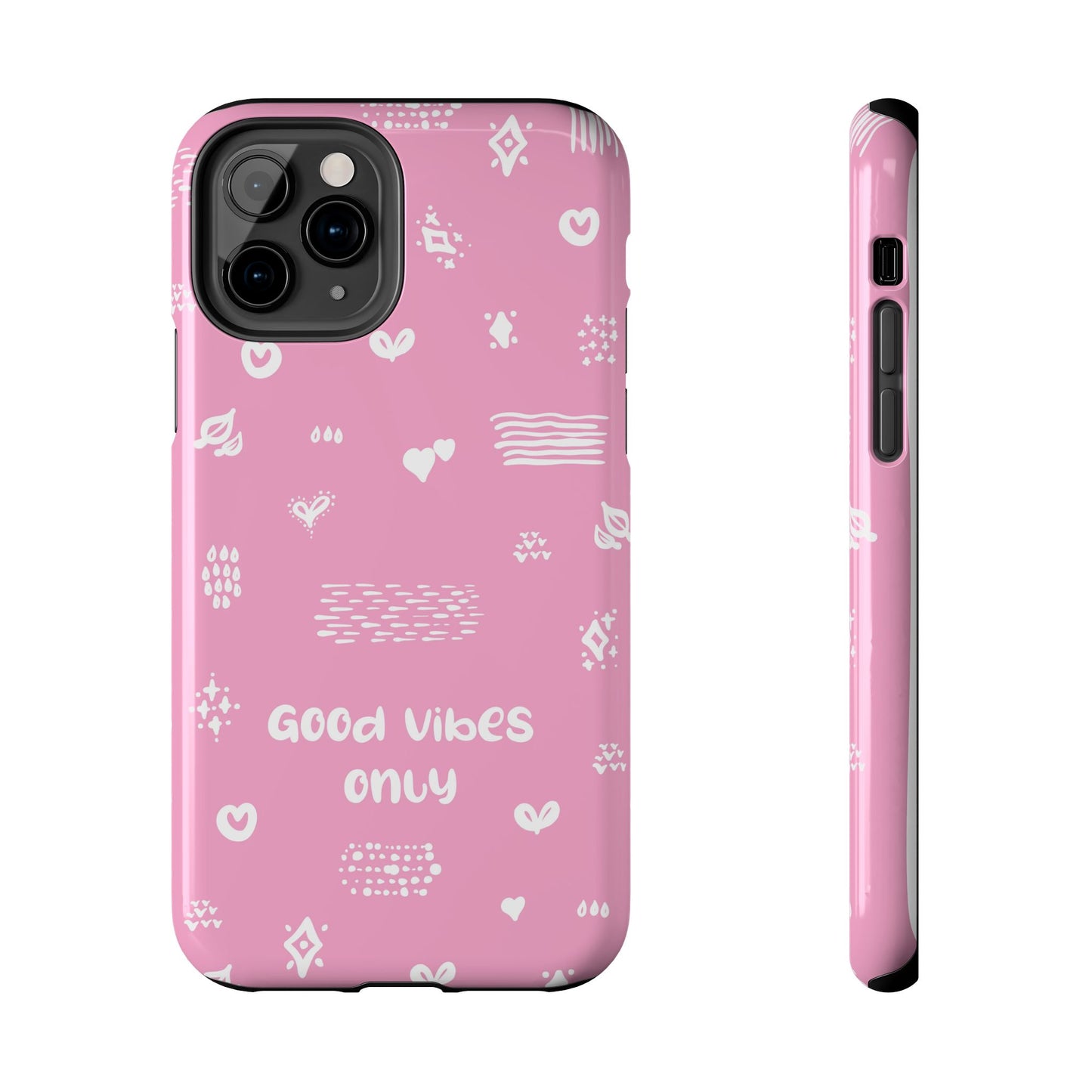 Phone Case - "Good Vibes Only" Minimal Pink Design for iPhone & Samsung