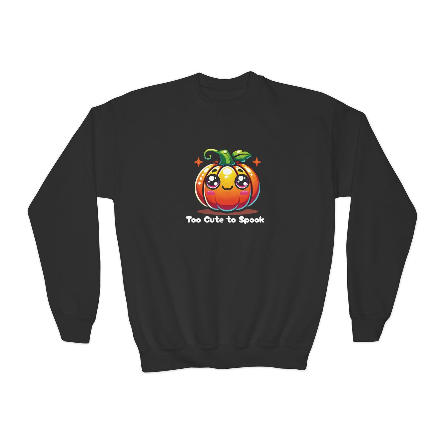 Too Cute to Spook Halloween-Themed Youth Sweatshirt – Cozy and Durable Fall Fashion with Playful Pumpkin Design for Kids