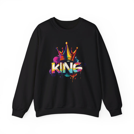 "KING" Street Style Graffiti Crewneck Sweatshirt