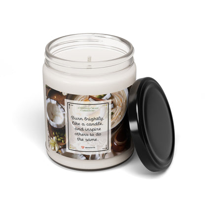 Coconut Cream + Cardamom Scented Soy Candle - 9oz: 'Burn brightly, like a candle, and inspire others to do the same'