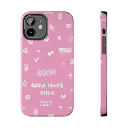 Phone Case - "Good Vibes Only" Minimal Pink Design for iPhone & Samsung