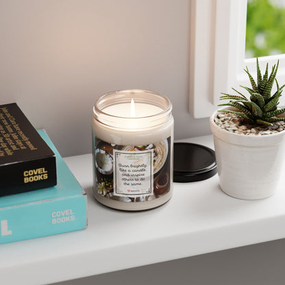 Coconut Cream + Cardamom Scented Soy Candle - 9oz: 'Burn brightly, like a candle, and inspire others to do the same'