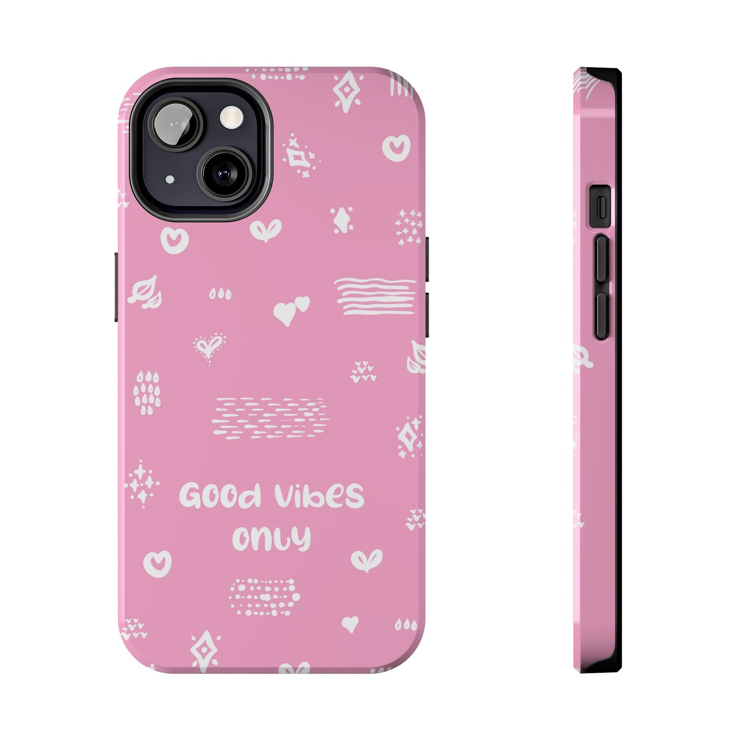 Phone Case - "Good Vibes Only" Minimal Pink Design for iPhone & Samsung