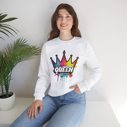 "QUEEN" Street Style Graffiti Crewneck Sweatshirt