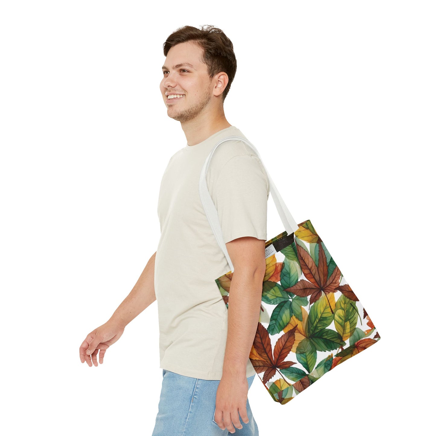 Eco-Friendly Brown & Green Leaves Tote Bag – Stylish and Sustainable